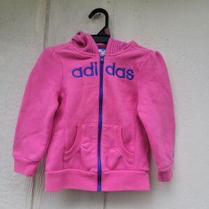 girls adidas pink/blu  zipup hoodie jacket  sz 3T